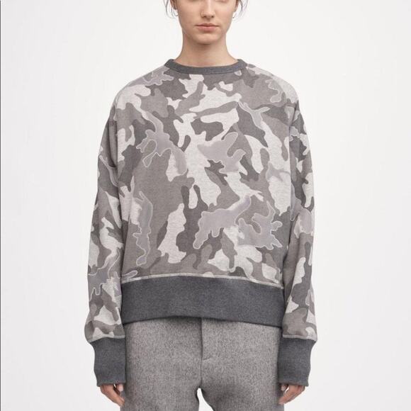 Rag & Bone Women's Mesh Camouflage Racer Long Sleeve Sweatshirt Size Large - Picture 1 of 5